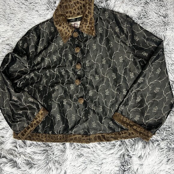 Broadway Vintage Collection NY Floral Embroidered Jacket One Size See Photos - Picture 1 of 12